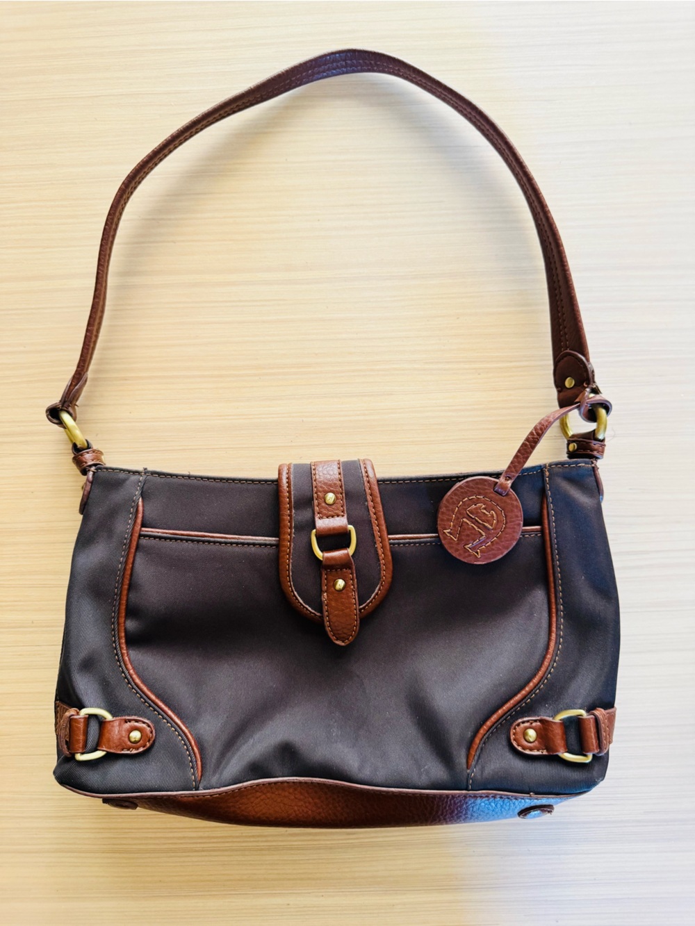 Vintage Etienne Aigner Black Nylon Shoulder Bag